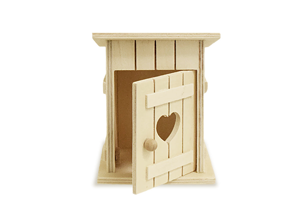 Wood Craft: 3.15"x2.56"x4.13" DIY Outhouse Old Fashioned