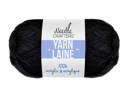 Needlecrafters: 50g Acrylic Yarn Standard Ball Dyed D) Black