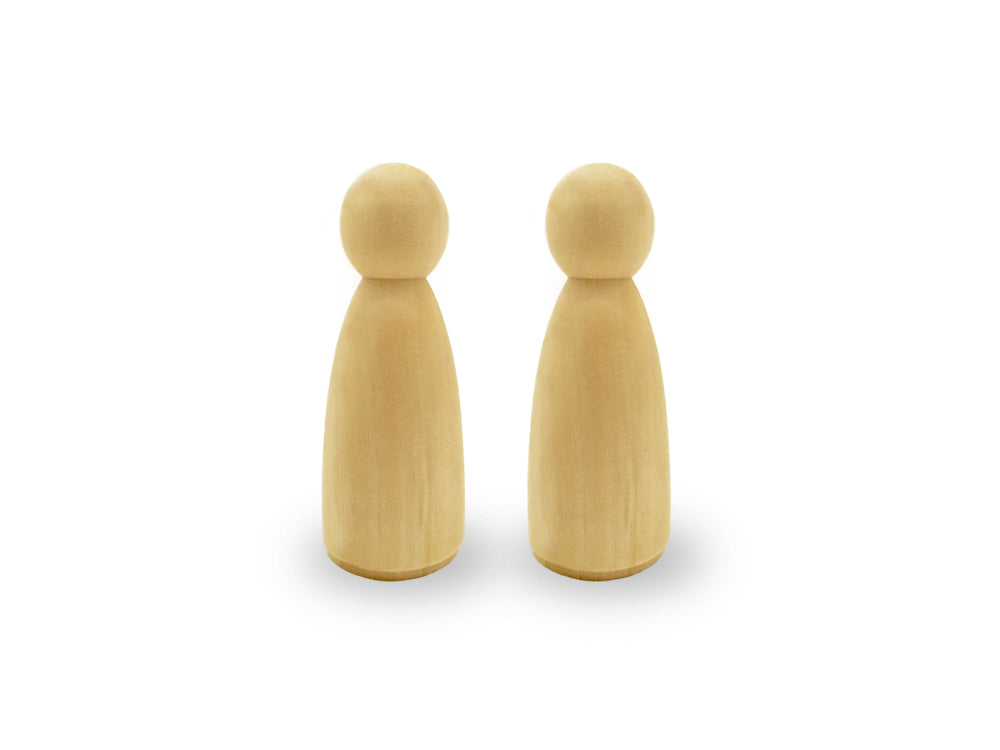 Craftwood: 3"x1" Doll Peg 2pc Natural A) Girl Doll