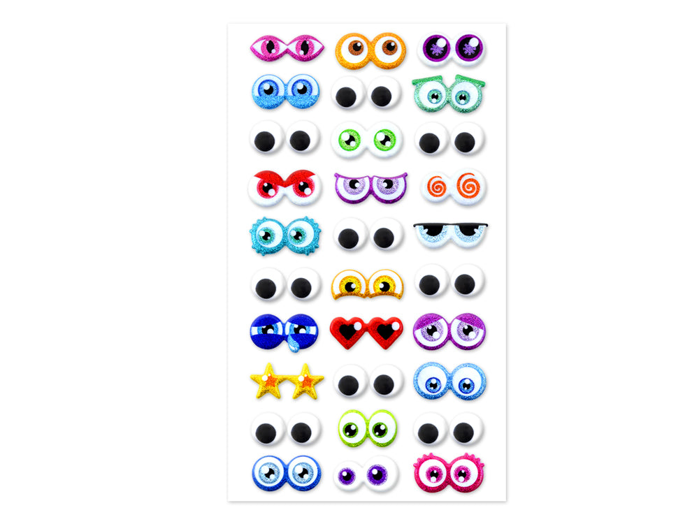 Self-Stick Googly Eyes: Animation Glitter & Googlies 30 Pairs A) Cartoon