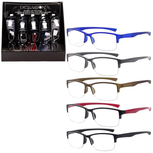 Excel V. Half-Readers ,pin hinge, 5-asst, 30/PDQ, hc