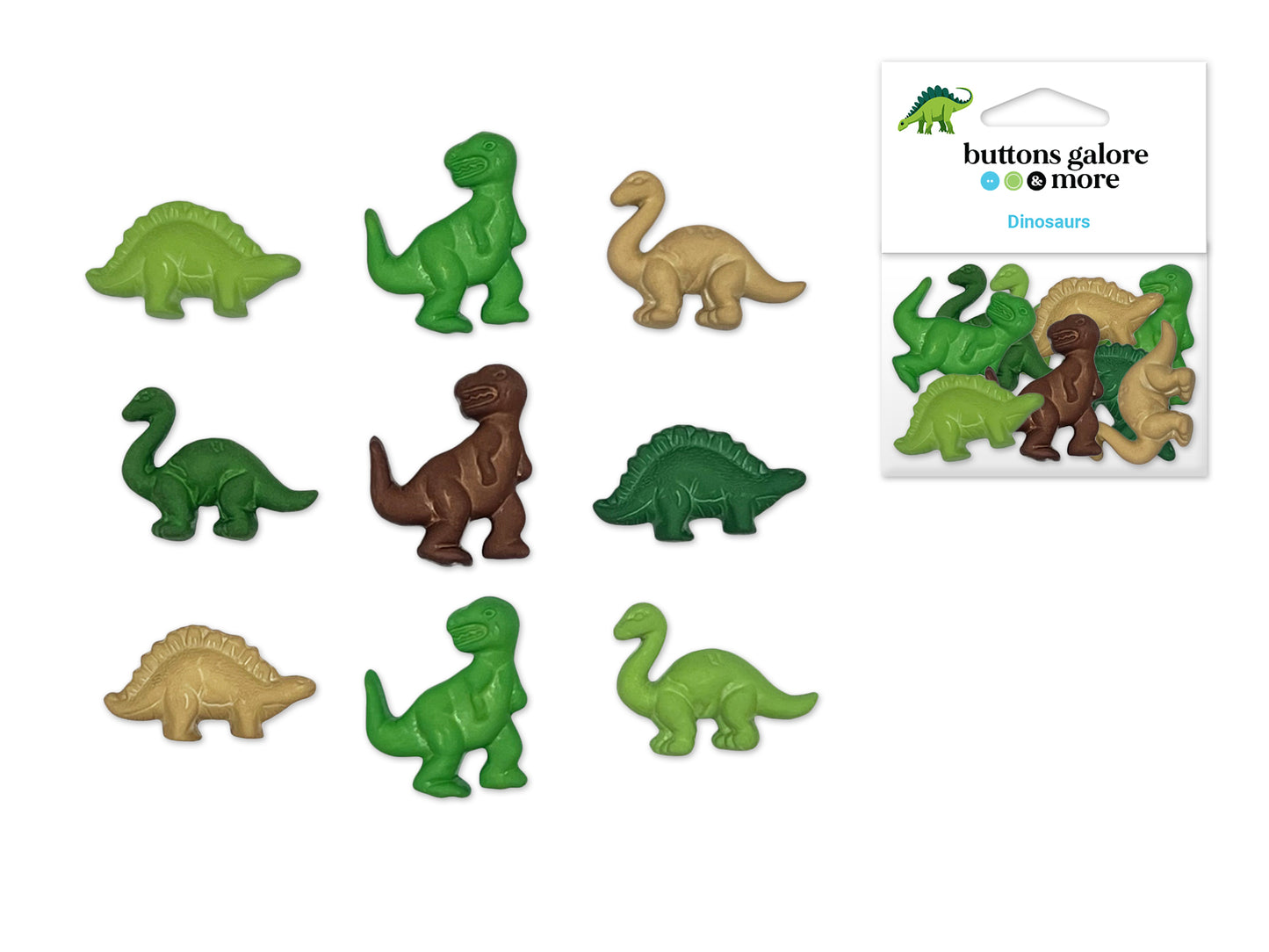 Buttons Galore & More: Craft & Sewing Novelty Buttons Asst 4081 Dinosaurs