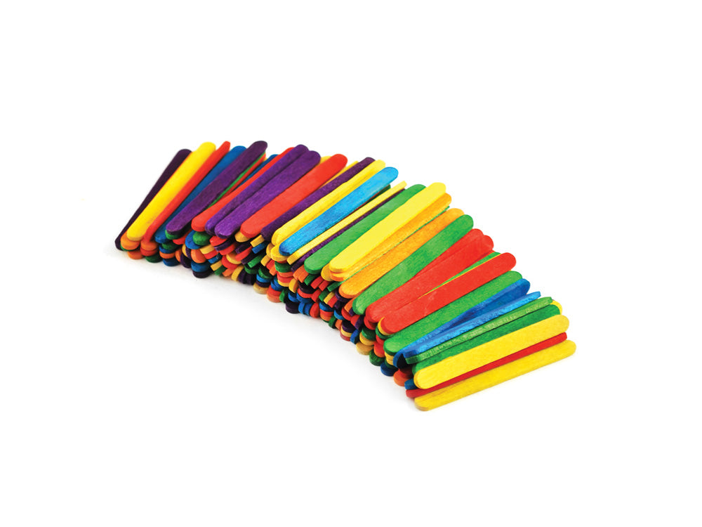 Craftwood: 2 1/8"x1/4" Mini Colored Craft Sticks 150/pk