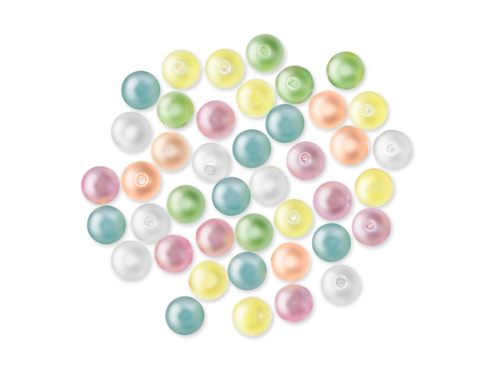 Plastic Fashion Beads: 42-45pc Multi-Packs B) Glossy Pearl