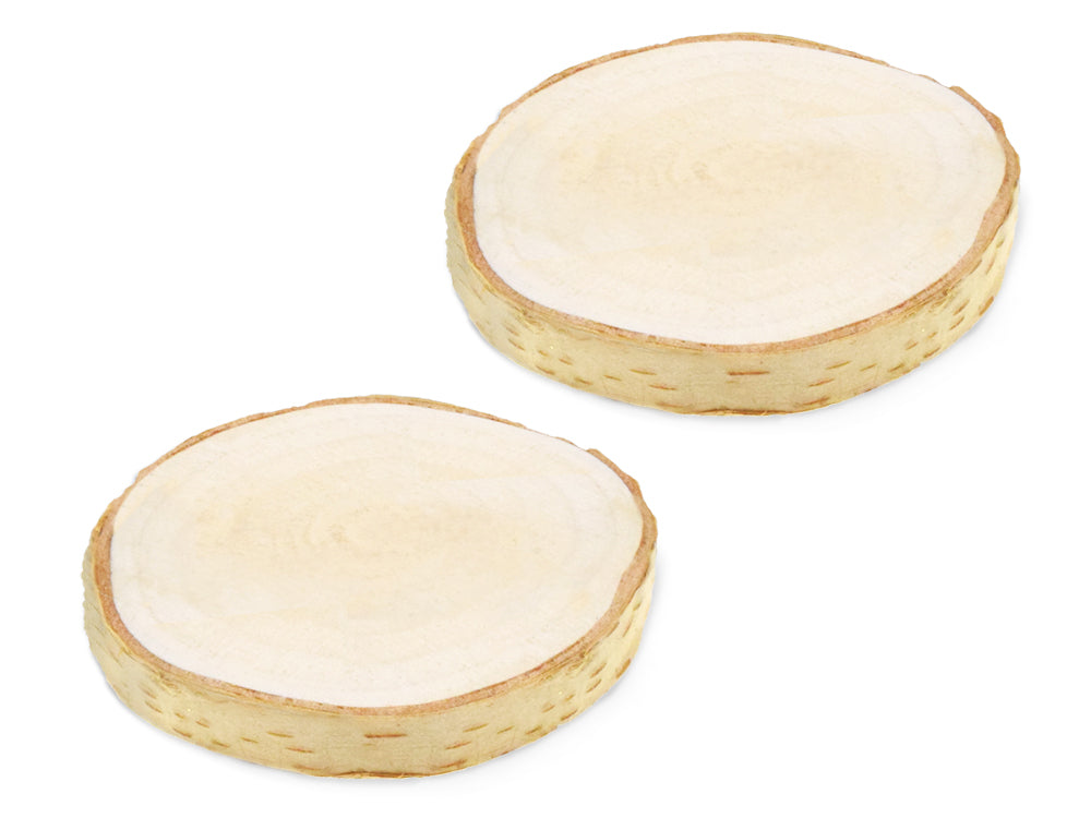 Craftwood: 6cm-7cm Natural Birch Slices 2pc 1.1cm(T)