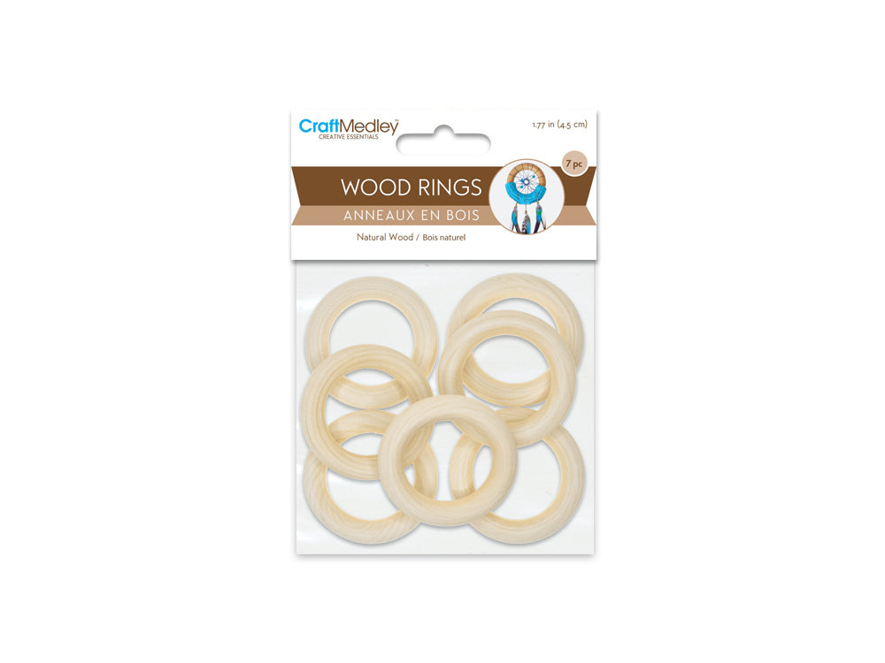 Craftwood: 45mm Craft Rings x7 Natural
