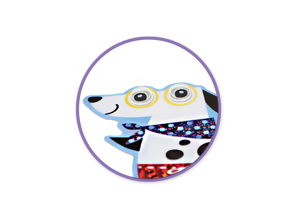 Paper Craft Sticker: 5.5"x8.25" Googly-Eyed Pals Laser Effect C) Dog