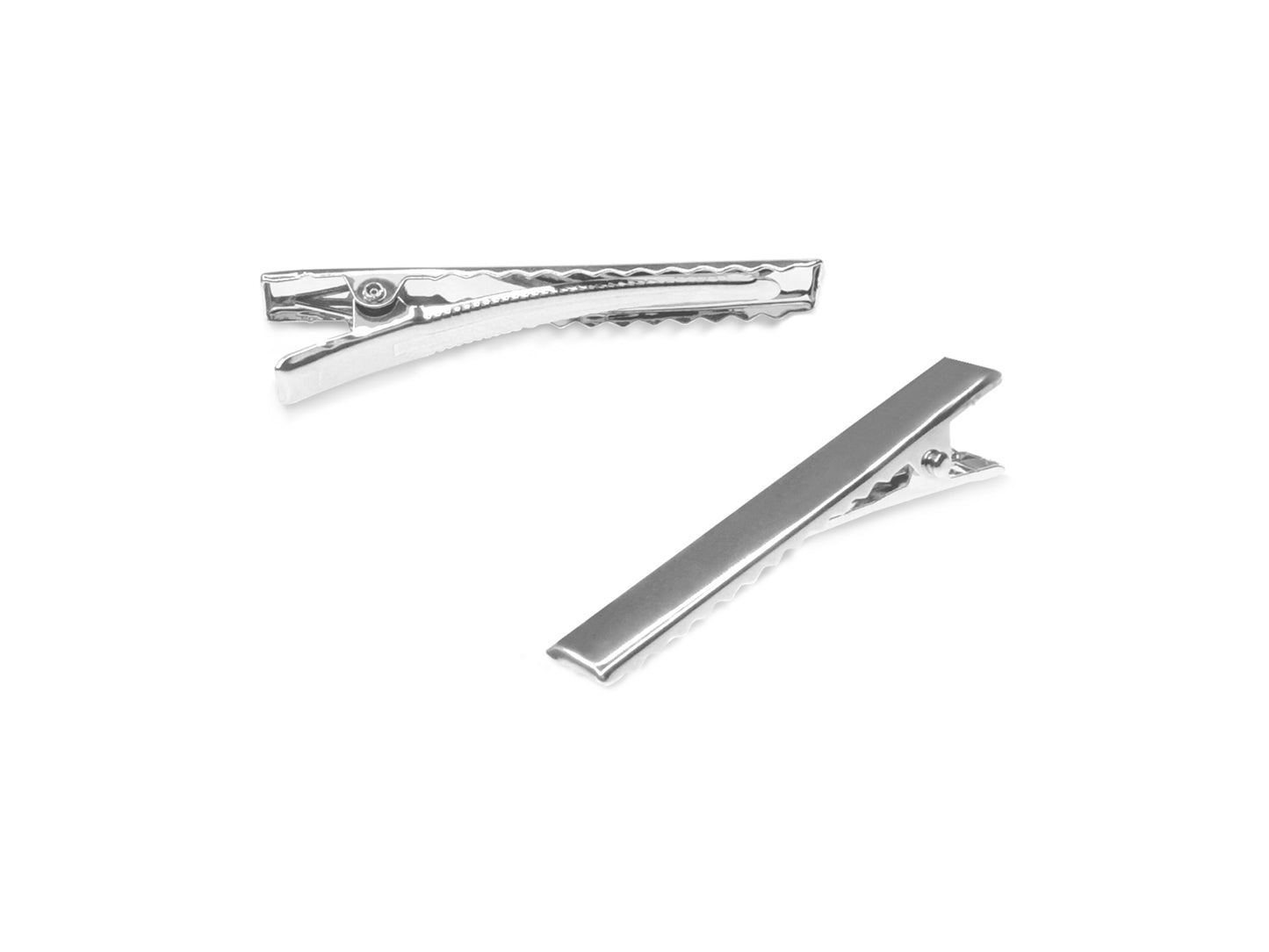 Jewelry Findings: Alligator Hair Clips Silver Metal C) 5.5cm 4pc