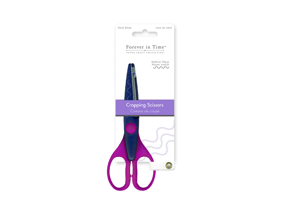 Paper Craft Essential: 6.5" Designer Cropping Scissors Metal Blade I) Medium Wave