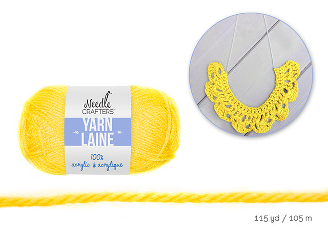 Needlecrafters: 50g Acrylic Yarn Standard Ball Dyed R) Sunny Yellow
