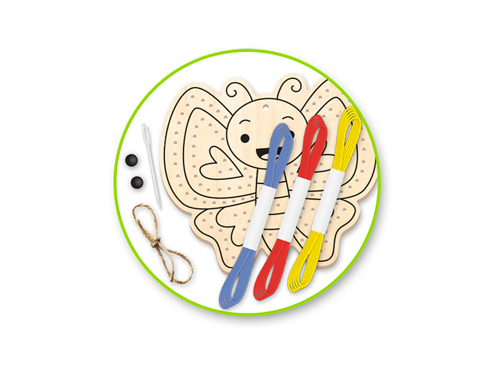 Krafty Kids Kit: DIY Wooden Sewing Ornament Kit D) Butterfly