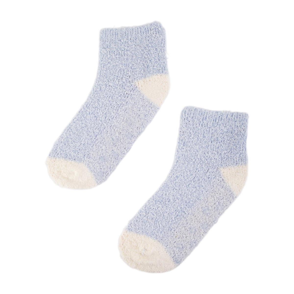 Nordic T. Ladies Fuzzy Socks 3 asst, ankle w antislip, hc