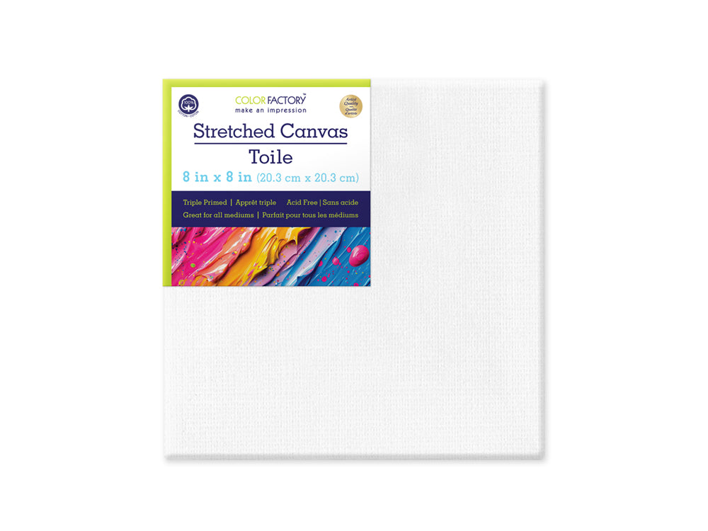 Stretch Artist Canvas: Square 8"x8" Primed Back-Stapled