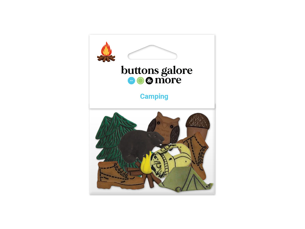 Buttons Galore & More: Craft & Sewing Novelty Buttons Asst 4001 Camping