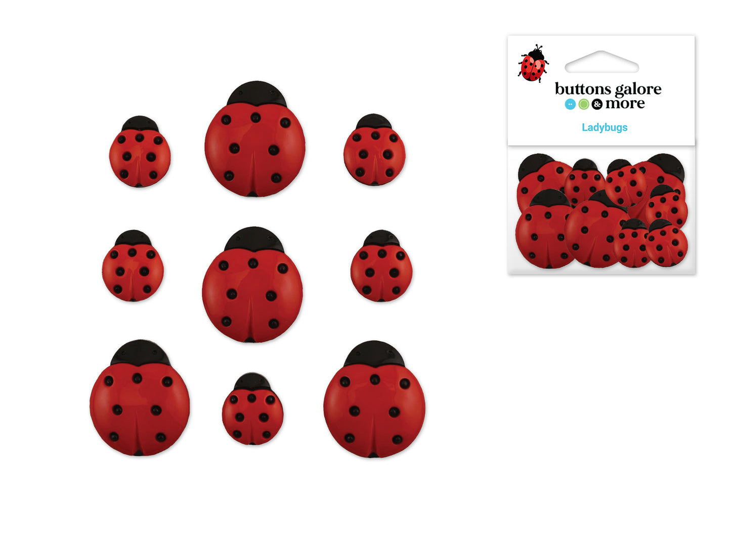 Buttons Galore & More: Craft & Sewing Novelty Buttons Asst 4247 Ladybugs
