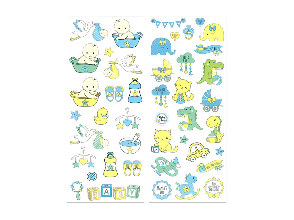 Paper Craft Sticker: 5"x12" 2-Sticker Themed Set B) Baby Boy