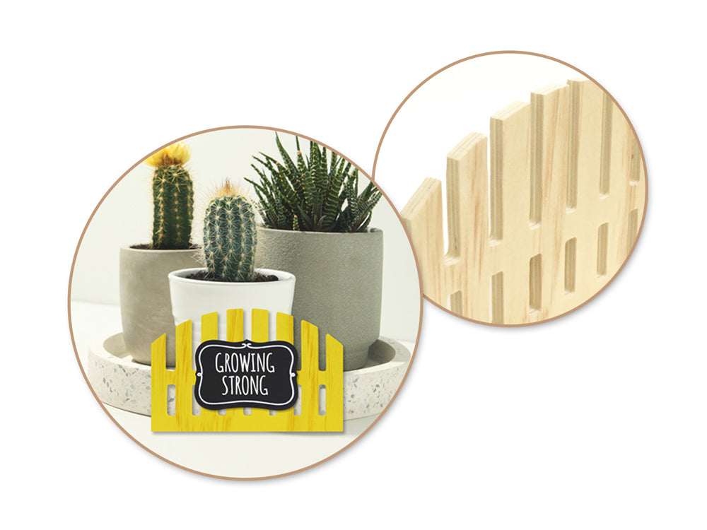 Wood Craft: 6.7" DIY Picket Fence 6.5mm(T) B) Curve