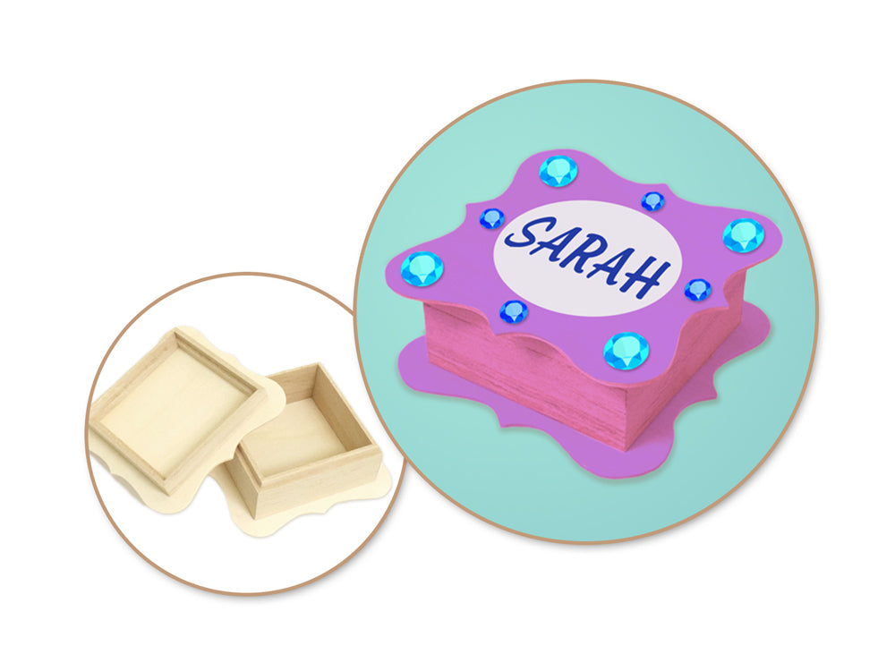 Wood Craft: 4.3"x1.7" Keepsake Box w/Snap Lid Asst 12eax3stl A) Flair Series