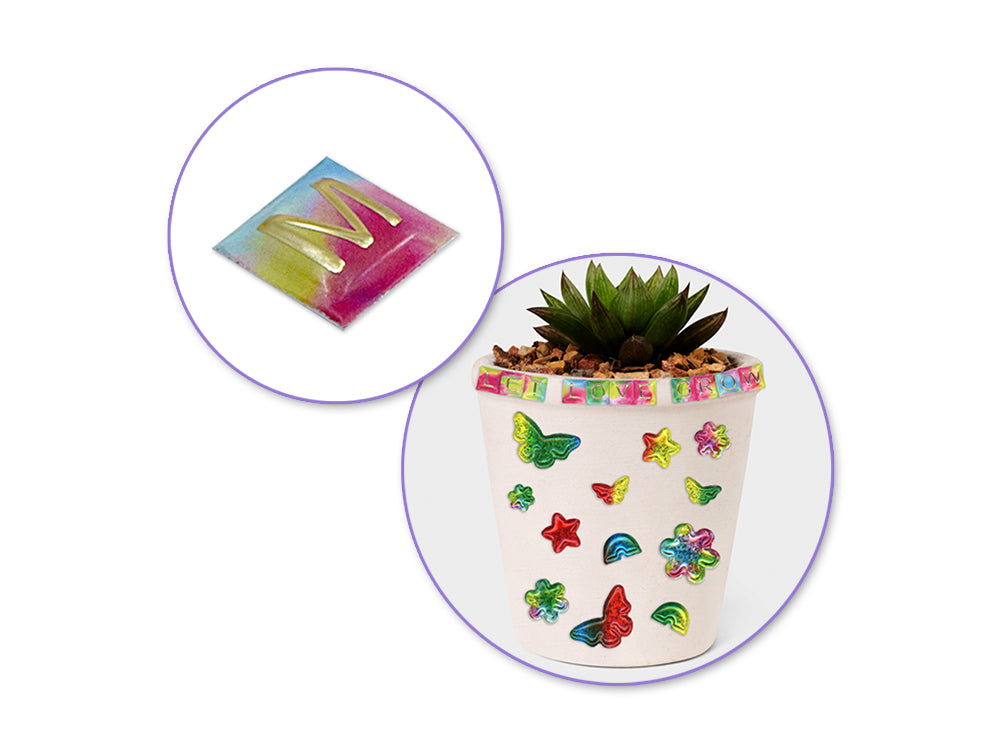 Paper Craft Sticker: 3.7"x6.9" 3D Pop-Up Foil Rainbow Effects F) Letters