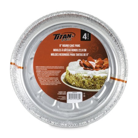 TITAN 9" ROUND CAKE PAN 4/PK