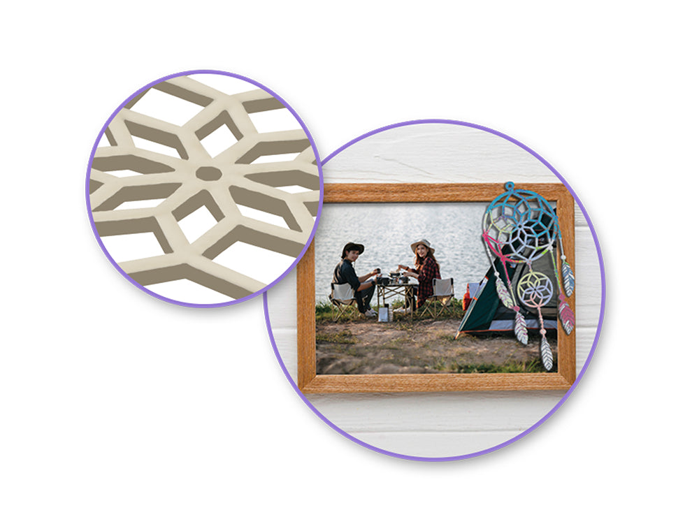 Paper Craft Embellishment: Laser-Cut Primed Chipboard Accents E) Dream Catcher