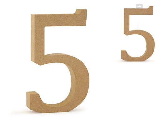 Wood Numbers: 5 1/8" MDF Standing 5
