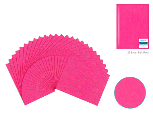 Felt Sheets: One 9"x12" Premium Bar-Coded T) Hot Pink