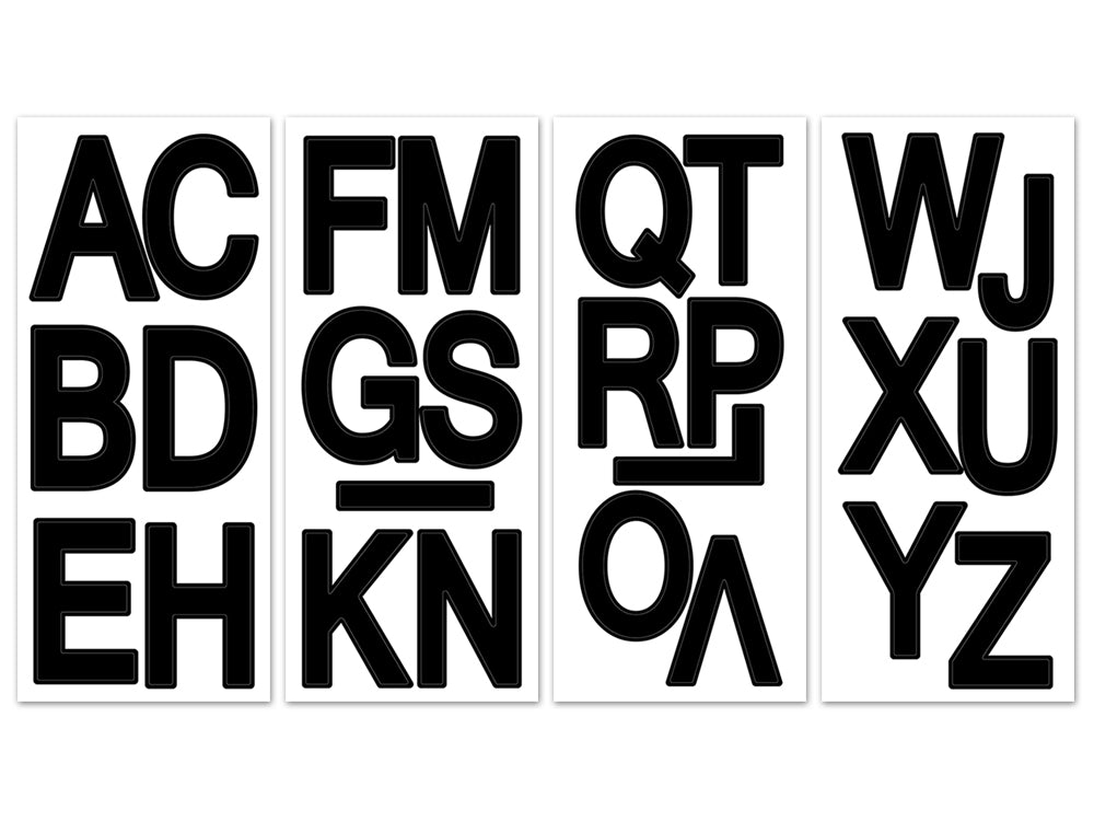Paper Craft Sticker: 3" Biggie Fonts 4 Sheets A) Large Caps Black