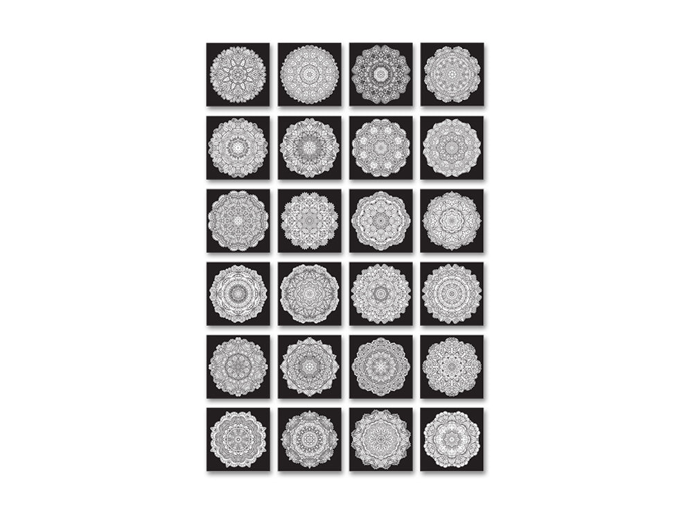 Color Factory: Glitter Coloring Pad 8.25"X8.25" 180Gsm 24Sht J) Classic Mandala