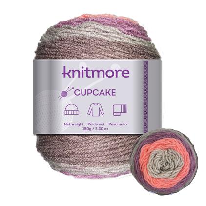 CUPCAKE KNITTING YARN-PINK/GREY TONES 150G/295 yrd