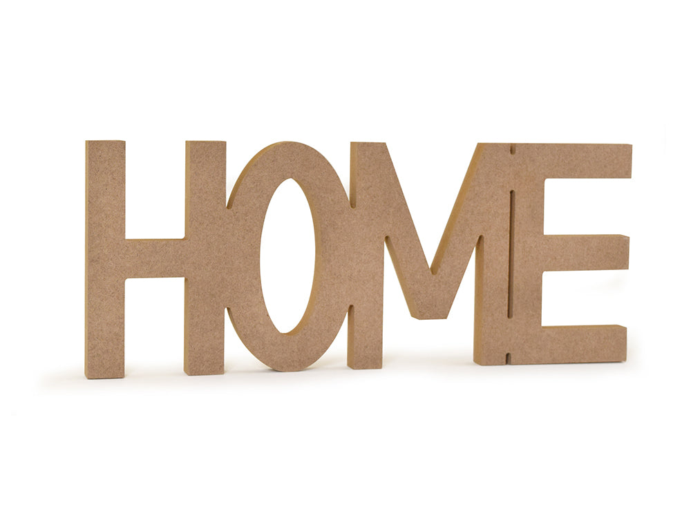 Wood Craft: 12" DIY Word Decor- MDF Standing E) Home
