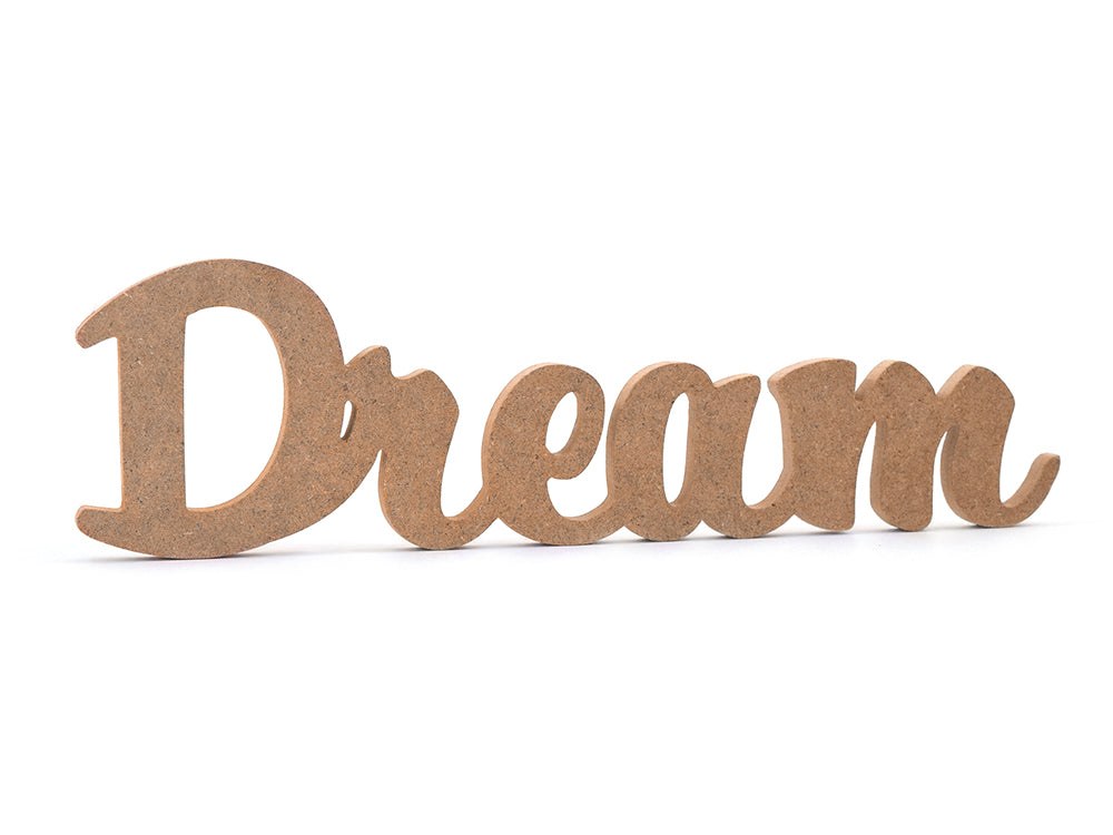 Wood Craft: 12" DIY Word Decor- MDF Standing J) Dream