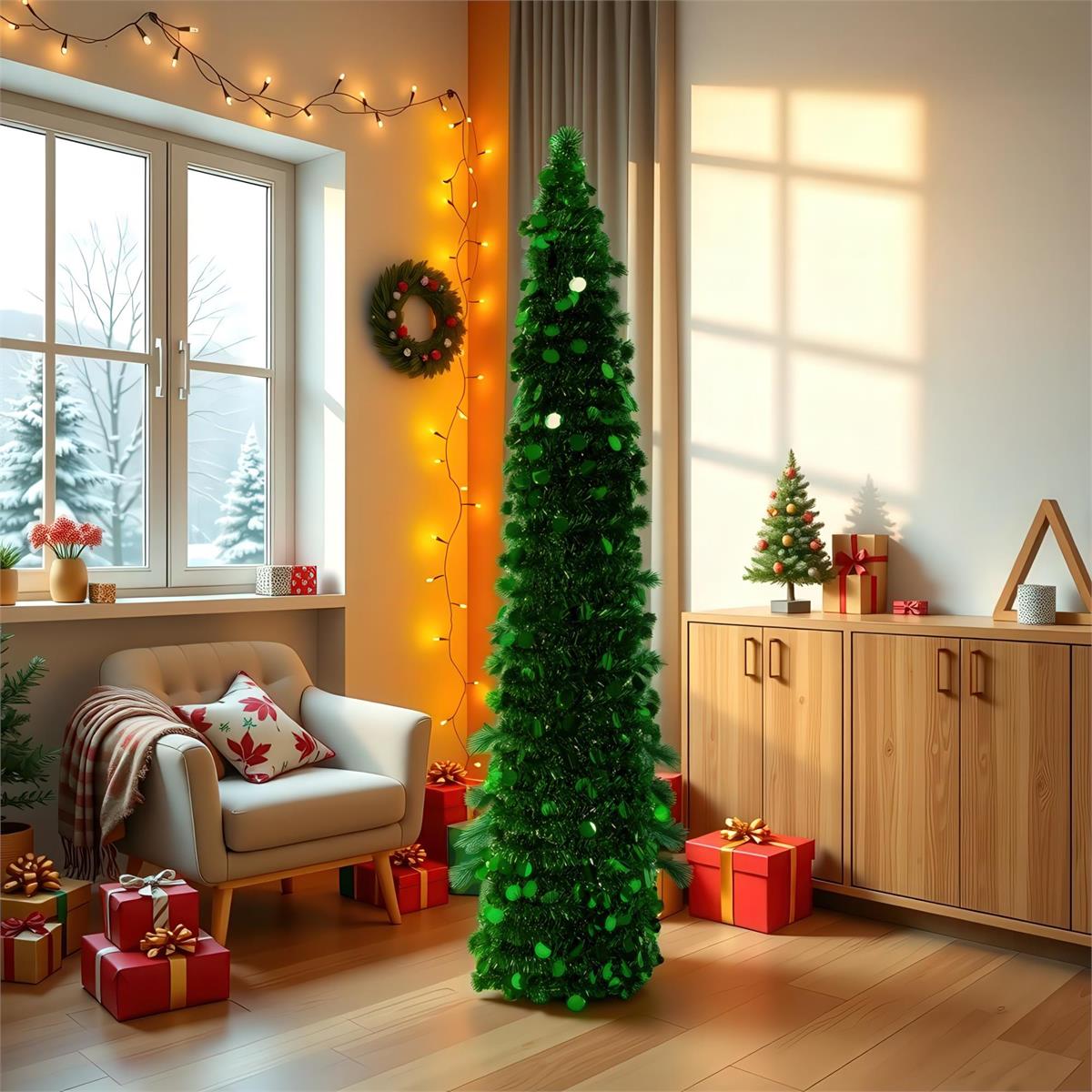 Deco N. 5ft Pop-Up Xmas Tree, Green, 13x4x13", box