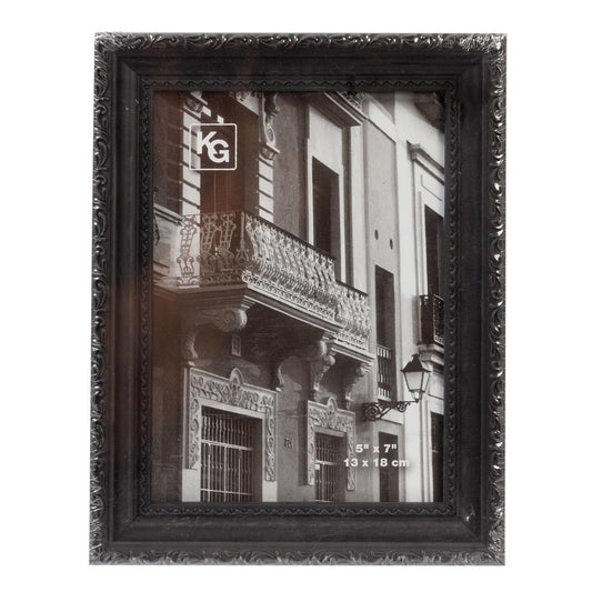 KG Claire 5X7" Frame, Black W/RAISED LEAF BORDER (AZ)