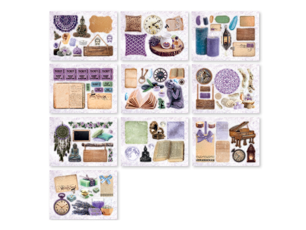 Paper Pads: 4.1"x5.8" Die Cut Pad 20 Sheets (2eax10designs) A) Lavender