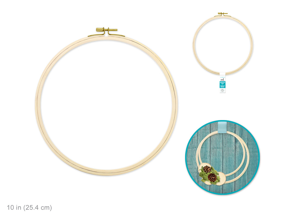 Needlecrafters: 10" Embroidery Hoop w/Brass Clamp