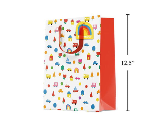 Paper T. Gift Bag, Large, Happy Rainbow, Matte/HS,
