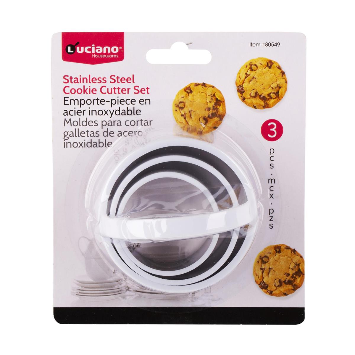Luciano 3-pc S/S Cookie Cutter, b/c