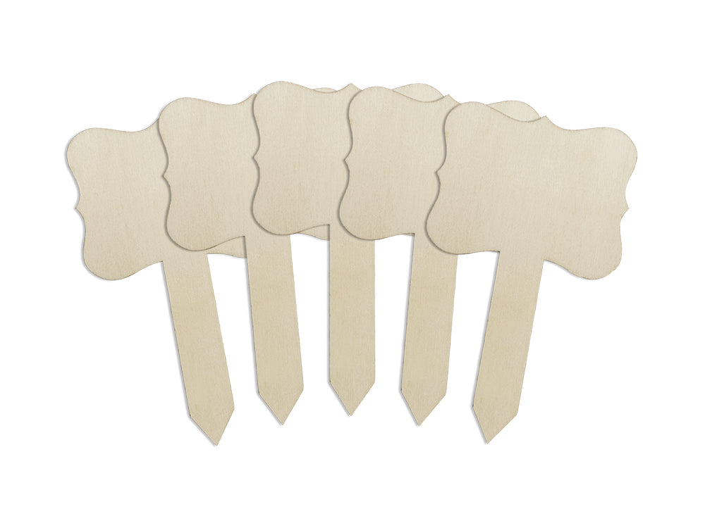 Wood Craft: Craft/Garden Sign Stakes 5"x3" 5ct C) Bracket Border