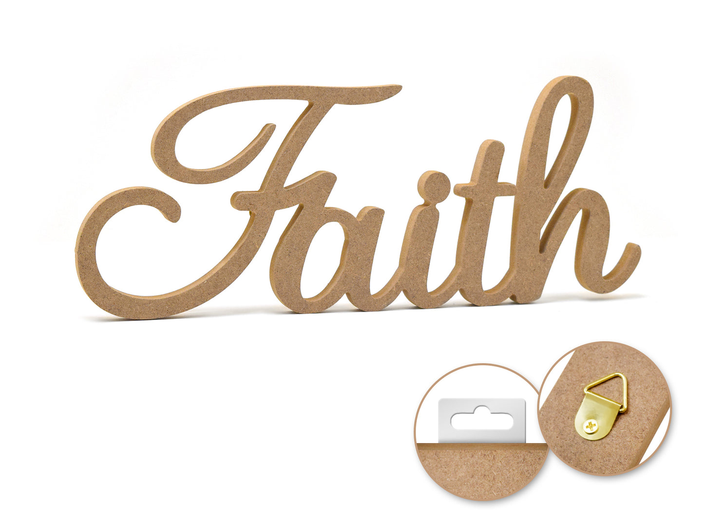 Wood Craft: 12" DIY Word Decor- MDF Standing G) Faith