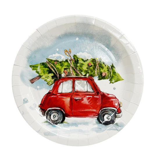 Xmas 8ct 7" Paper Plates, shrinkwrap