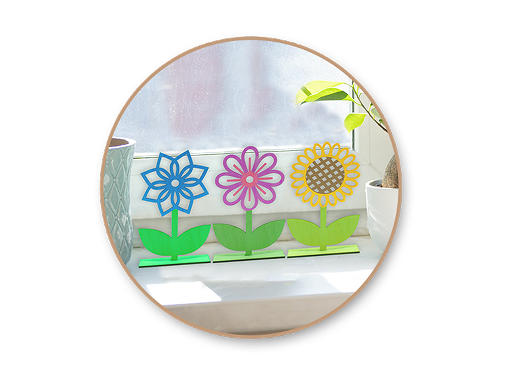 Wood Craft: 15cmx9.2cm DIY Flower Stand Asst 12eax3stl 2.5mm(T)