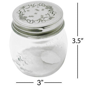 Jar Mason Embossed with Patterned Lid