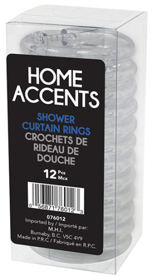 Shower Curtain Hooks 12Pk