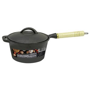 Cast Iron Sauce Pan with Wooden Handle