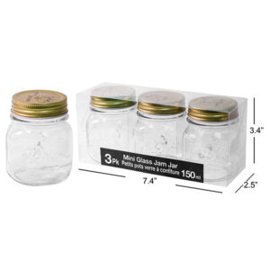 Jam Jar Embossed Built-in Seal 3Pk