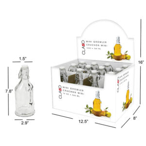 Bottle Glass with Swing Top Stopper Mini Growler