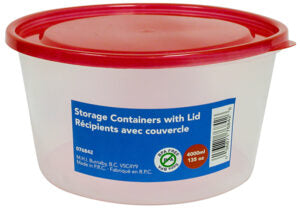 Round Container with Red Lid