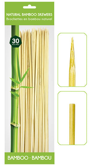 Bamboo Skewer Round Thick 30Pk