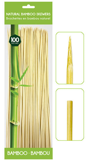 Bamboo Skewer Round 100Pk